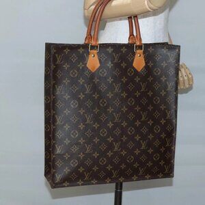 LOUIS VUITTON Monogram Sac Plat Hand Bag M51140 LV Auth 137346